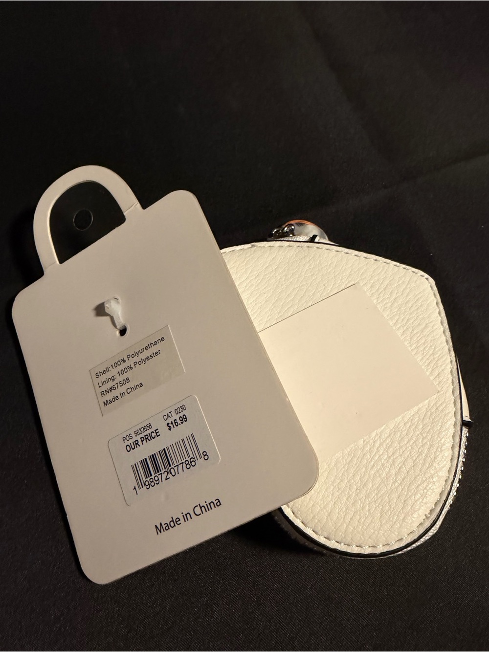 Heart Studded Bag Charm/Keychain - Creamy White. NWT - Picture 4 of 4